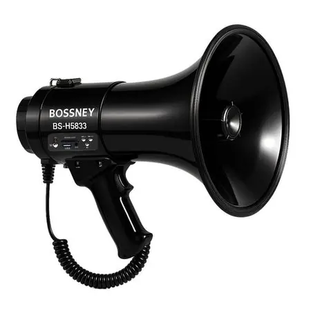 Megáfono Bossney 80W Recargable con Micrófono Grabación 300s y Sirena BS-H9833 Ultime Pezzi