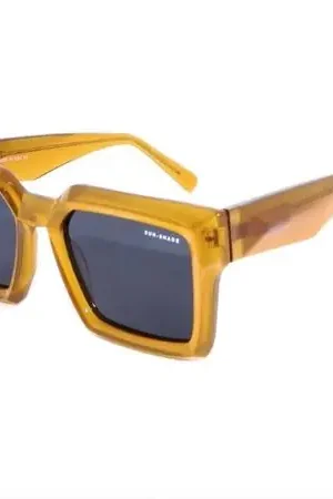 Lentes de sol de moda Europea 2025 - NUEVO DANNY AMBAR - NEGRO POLARIZADO Naranja Occasione