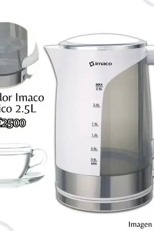 Hervidor plastico 2.5L blanco Imaco KE2500 Nuovo Arrivo