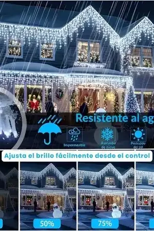 Guirnalda Solar De 12 Metros 460 Luces Led De Cascada Blanco Acquista Ora