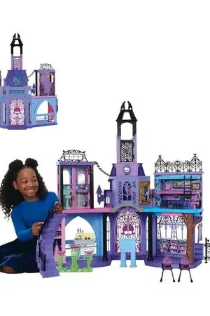 Non Perdere Monster High casa de muñecas, escuela embrujada con 7 áreas y más de 35 piezas