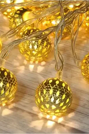 Affare Guirnalda De Esferas Metálicas Led Amarillo