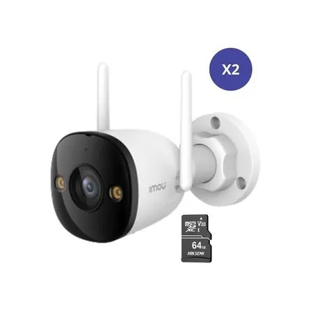 Kit de 2 Cámara seguridad WiFi IMOU Bullet 3 5MP 3K + Micro SD 64GB IP67 exterior visión nocturna A Buon Prezzo