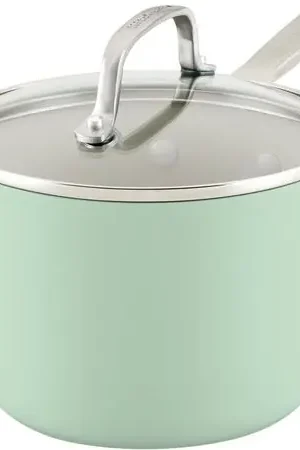 Originale KitchenAid olla cerámica anodizada dura 3 qt / 2.8 l con tapa | Pistacho