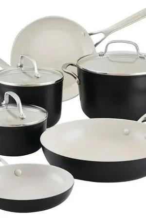 KitchenAid juego ollas y sartenes cerámica anodizada dura 9 piezas | Negro mate Offerta Speciale