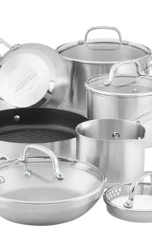 Saldi KitchenAid juego de ollas y sartenes 10 pzas, inducción acero cepillado