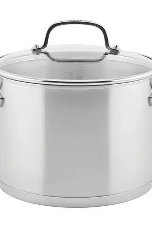 KitchenAid olla sopera 7.6 l con tapa, acero inoxidable cepillado base 3 capas Premium