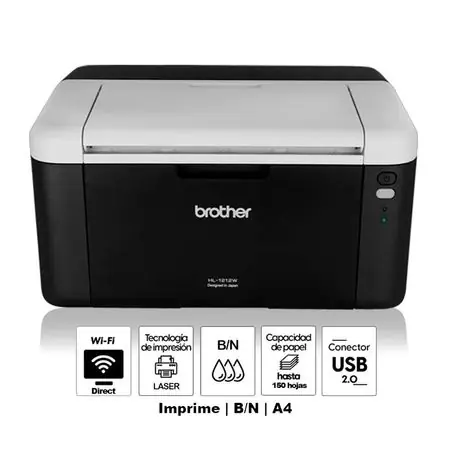 Esclusivo Impresora Brother HL-1212W láser monocromática Wi-Fi Negro
