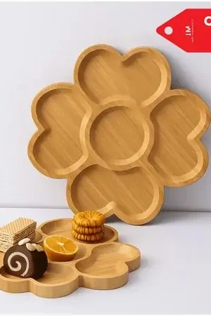 Bandeja para Alimentos Decorativa Bambu Tipo Flor In Voga
