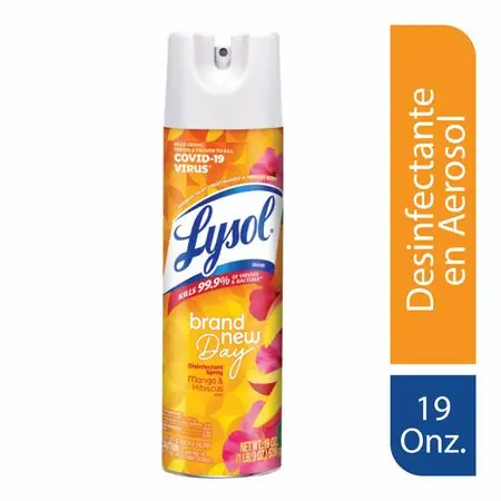 Desinfectante en Aerosol LYSOL Mango y Hibiscus Frasco 562g Reso Gratuito