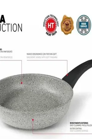 Moderno Sarten Italiana Wok GRANITO 28 cm Para INDUCCION Gris oscuro
