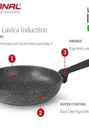 Spedizione Gratuita Sarten Italiana Pietra Lavica para  Induction 26 cm Original Gris oscuro