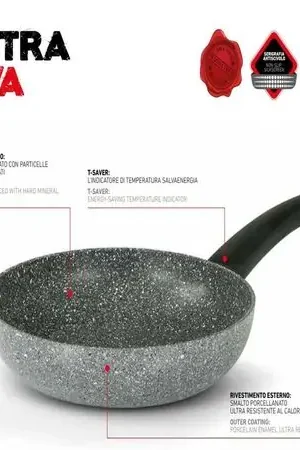 Sarten ITALIANA Pietra Viva   30cm Honda Original Gris oscuro Solo Oggi