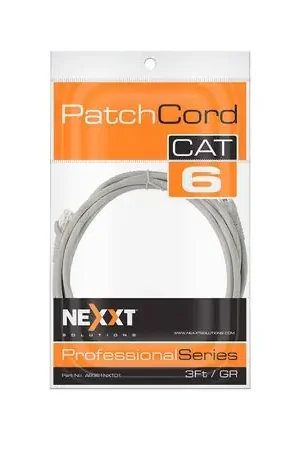 Offerta Del Giorno Cable Patch Cord CAT6 NEXXT SOLUTIONS de 3pies 0.91 metros Macho-Macho Gris