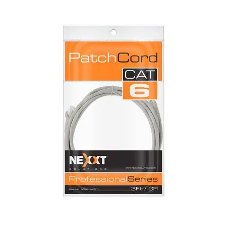 Offerta Del Giorno Cable Patch Cord CAT6 NEXXT SOLUTIONS de 3pies 0.91 metros Macho-Macho Gris