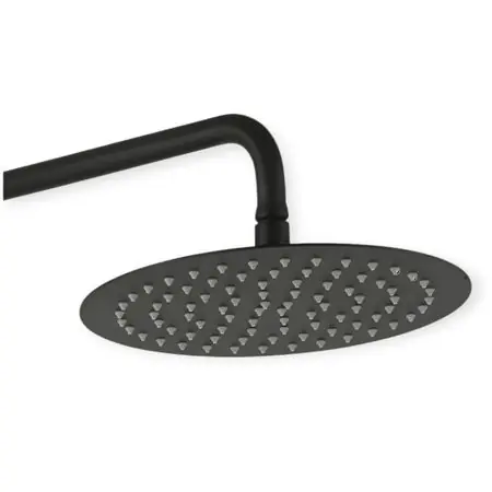 Quantità Limitata Cabezal de ducha con brazo redondo de 40 cm de acero SS201 negro mate