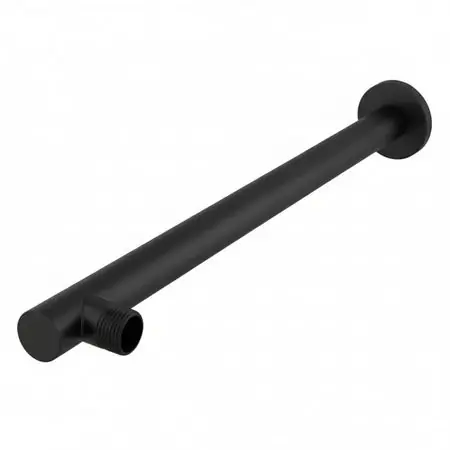Brazo de Ducha Redondo de Acero Negro Mate de 30cm con Canopla Redonda Ultime Pezzi