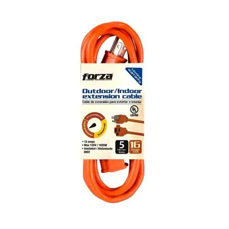CABLE DE EXTENSION NEMA 5-15 FORZA FOC-2125OR 7MTRS Fatto A Mano