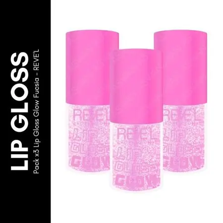 Pack x3 Lip Gloss Glow Fucsia - REVE'L Offerta Limitata