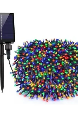 Luces Navideñas Solares 9 Metros Con Control Y 100 Led Multicolor Compra Online