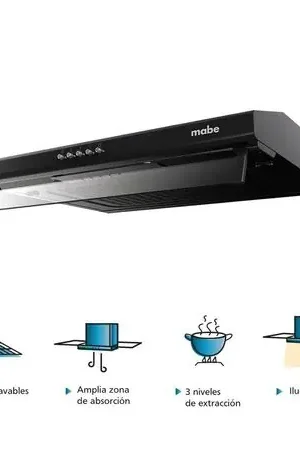 Campana de utilitaria 60 cm Negro Mabe - CMU6020PB0 Quantità Limitata