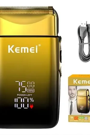 Afeitadora Eléctrica Kemei KM-TX10 Dorada Recargable Economico