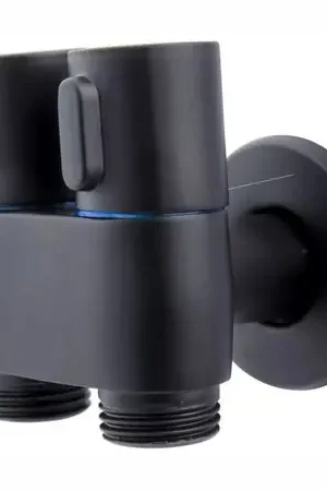 Válvula Doble Angular para Bidé o Inodoro Negro Mate  Acero Pesado Ordina Subito