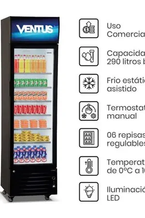 Visi-cooler Ventus 1 puerta LG-290led 290L Vendita Finale