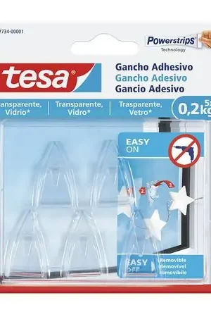 Prezzo Di Fabbrica Gancho adhesivo deco transparente 0.2kg x 5 unidades Tesa