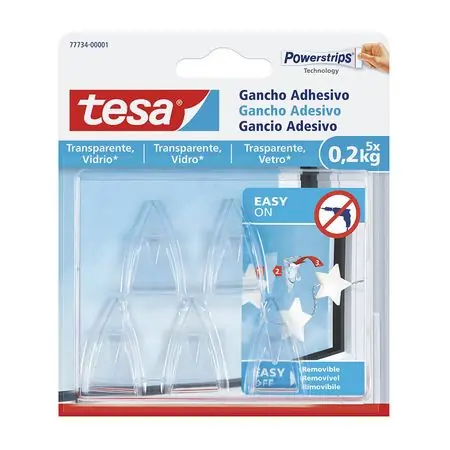 Prezzo Di Fabbrica Gancho adhesivo deco transparente 0.2kg x 5 unidades Tesa