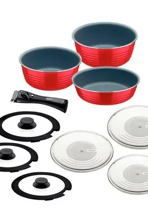 Solo Oggi Jgo Bateria De Cocina Multiuso Rojo X10 Pzas Itria - 20099408