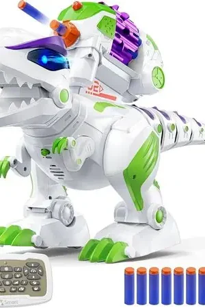 Ruko 8809 dinosaurio T-Rex recargable con sonido, luces y control remoto | Blanco/Verde Più Venduto