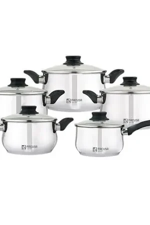 Offerta Limitata Set de Ollas 10 Piezas Valencia Facusa con Tapa de Vidrio Facusa - 10286350