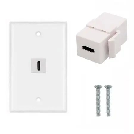 Super Prezzo Placa ABS 1 Puerto USB C TIPO C Faceplate Hembra a Hembra NETCOM