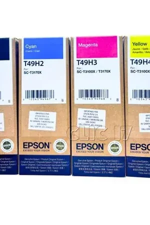 Autentico Kit Botella de Tinta Epson T49H x 4 colores Original de 140ml