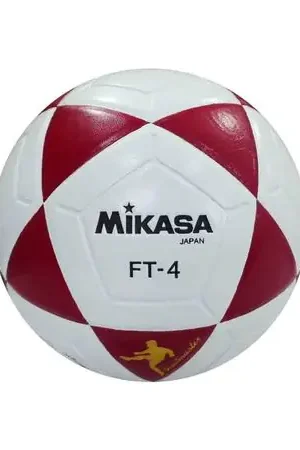 PELOTA P/FUTBOL MIKASA FT-5R CUERO SINT Color BLANCO/ROJO Talla 5 Nuova Collezione