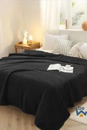 Manta Antialérgica Acalanada con Carnero Sherpa 2PLZ Negro Moderno