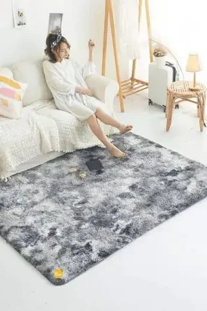ALFOMBRA PIEL DE OSO GRAY 200x240cm para SALA DORMITORIO Ordine In Blocco