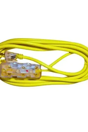 Extensión eléctrica amarilla 3 tomas foco de neón 3M Amarillo Ultimissimo Modello