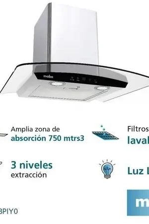 Campana de Pared 60 cm 3 Velocidades Inox Mabe CM6018PIY0 Occasione Imperdibile