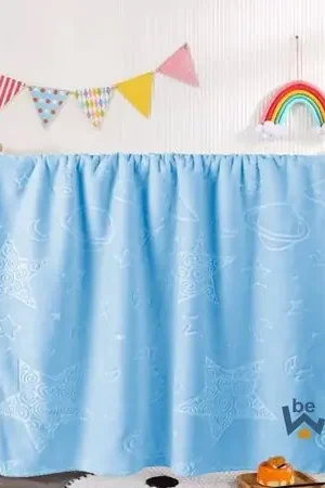 Super Prezzo Manta para Bebe Suave Polar Alto Relieve Blue