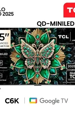 Televisor TCL 65 Pulg Qd Miniled UHD 4K 65C6K Google TV 2025 Fatto A Mano
