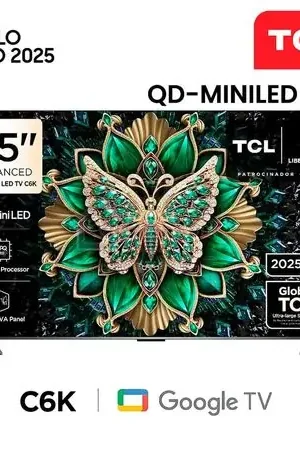 Televisor TCL 65 Pulg Qd Miniled UHD 4K 65C6K Google TV 2025 Economico