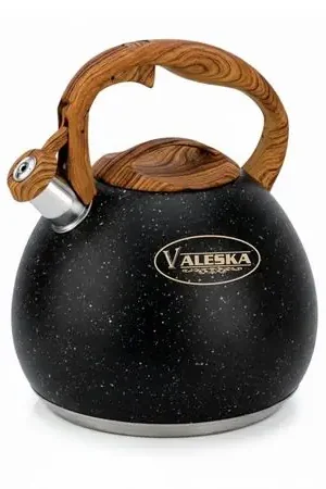 Tetera Silbadora Acero Inoxidable Valeska Acabado Granito 5 Litros Negro Offerta Speciale