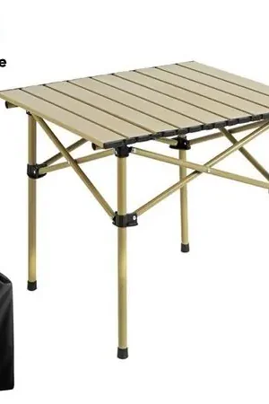 Sconto Mesa Plegable Camping con Funda Transporatdora Beige M64