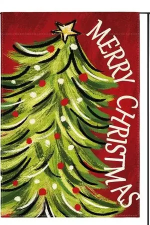 Reso Gratuito Avoin bandera de jardín Colorlife Feliz Navidad, 30 x 45 cm | Rojo