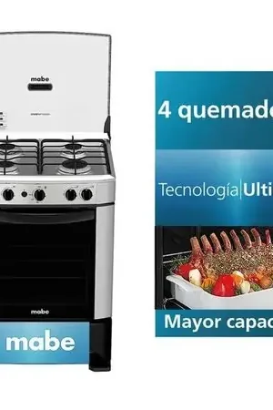 Moderno COCINA MABE 4 HORNILLAS INOXIDABLE CMP6012AG0 SILVER Grafito