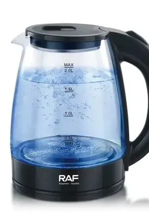 Premium Hervidor de Vidrio de 2 L Negro RAF