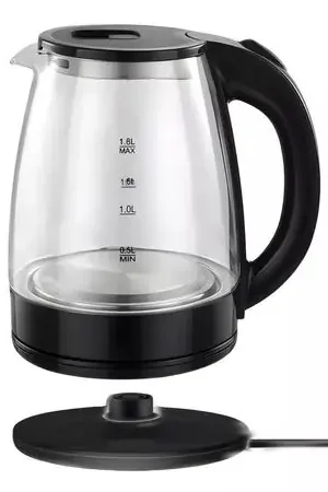 Nuovo Arrivo Hervidor Eléctrico Vidrio Transparente 2 L Luz Led Negro
