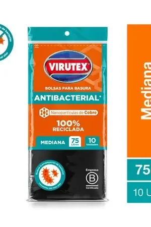 Prezzo Conveniente Bolsa para Basura 75L x10un VIRUTEX Antibacterial